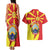 North Macedonia National Day Couples Matching Tank Maxi Dress and Hawaiian Shirt Happy 33rd Anniversary Flag Style - Wonder Print Shop