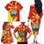 North Macedonia National Day Family Matching Off The Shoulder Long Sleeve Dress and Hawaiian Shirt Happy 33rd Anniversary Flag Style - Wonder Print Shop