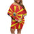 North Macedonia National Day Family Matching Off Shoulder Short Dress and Hawaiian Shirt Happy 33rd Anniversary Flag Style - Wonder Print Shop