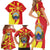 North Macedonia National Day Family Matching Short Sleeve Bodycon Dress and Hawaiian Shirt Happy 33rd Anniversary Flag Style - Wonder Print Shop