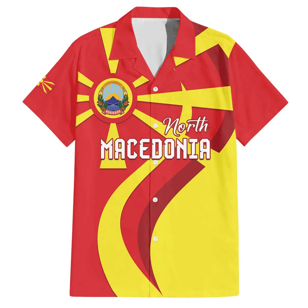 North Macedonia National Day Hawaiian Shirt Happy 33rd Anniversary Flag Style - Wonder Print Shop