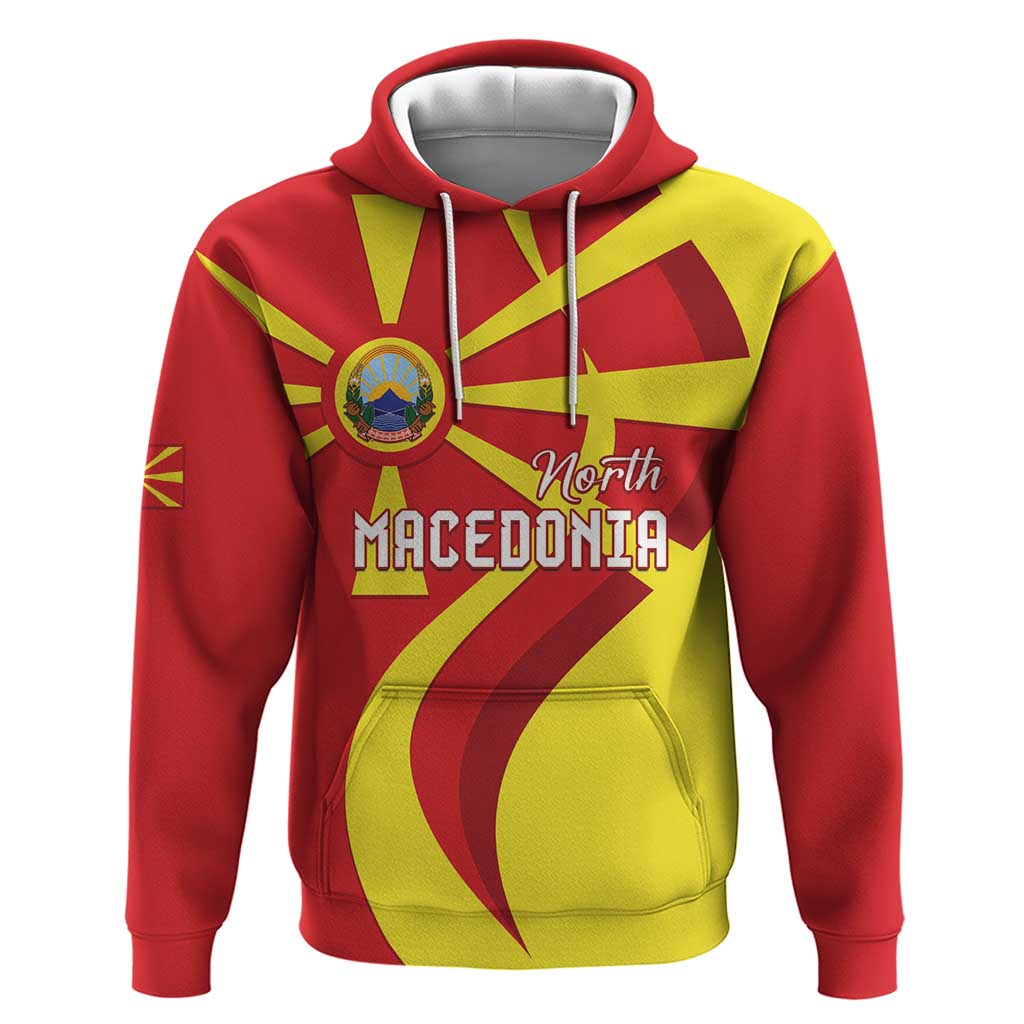 North Macedonia National Day Hoodie Happy 33rd Anniversary Flag Style - Wonder Print Shop