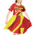 North Macedonia National Day Kid Short Sleeve Dress Happy 33rd Anniversary Flag Style - Wonder Print Shop