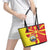 North Macedonia National Day Leather Tote Bag Happy 33rd Anniversary Flag Style - Wonder Print Shop