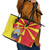 North Macedonia National Day Leather Tote Bag Happy 33rd Anniversary Flag Style - Wonder Print Shop