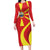 North Macedonia National Day Long Sleeve Bodycon Dress Happy 33rd Anniversary Flag Style - Wonder Print Shop