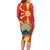 North Macedonia National Day Long Sleeve Bodycon Dress Happy 33rd Anniversary Flag Style - Wonder Print Shop