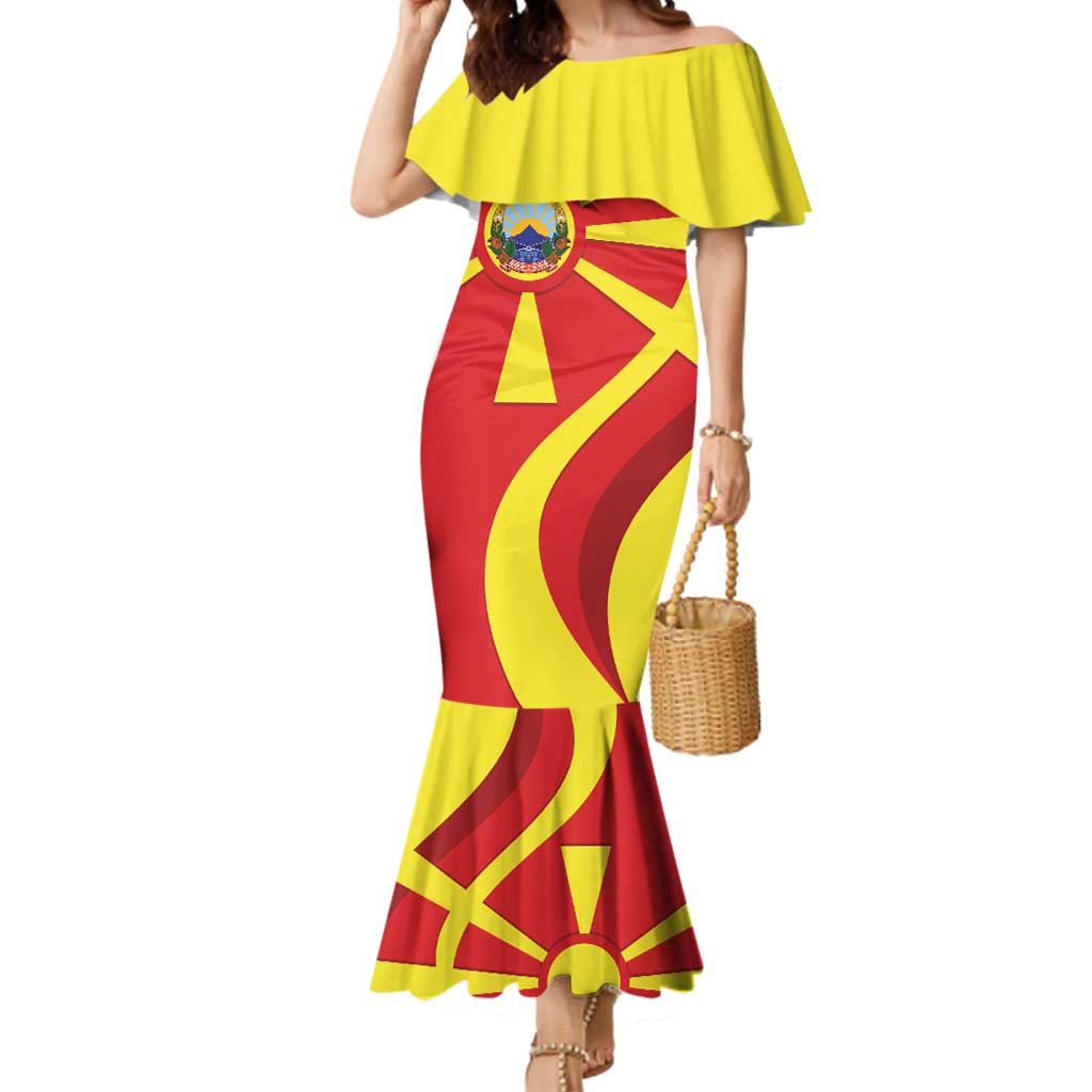 North Macedonia National Day Mermaid Dress Happy 33rd Anniversary Flag Style - Wonder Print Shop