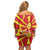 North Macedonia National Day Off Shoulder Short Dress Happy 33rd Anniversary Flag Style - Wonder Print Shop