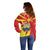 North Macedonia National Day Off Shoulder Sweater Happy 33rd Anniversary Flag Style - Wonder Print Shop