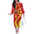 North Macedonia National Day Off The Shoulder Long Sleeve Dress Happy 33rd Anniversary Flag Style - Wonder Print Shop