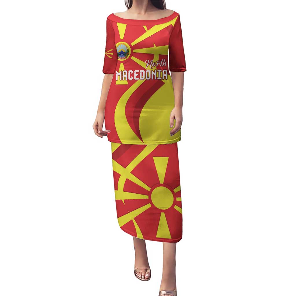 North Macedonia National Day Puletasi Happy 33rd Anniversary Flag Style - Wonder Print Shop