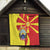 North Macedonia National Day Quilt Happy 33rd Anniversary Flag Style