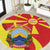 North Macedonia National Day Round Carpet Happy 33rd Anniversary Flag Style