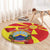 North Macedonia National Day Round Carpet Happy 33rd Anniversary Flag Style