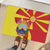 North Macedonia National Day Rubber Doormat Happy 33rd Anniversary Flag Style - Wonder Print Shop