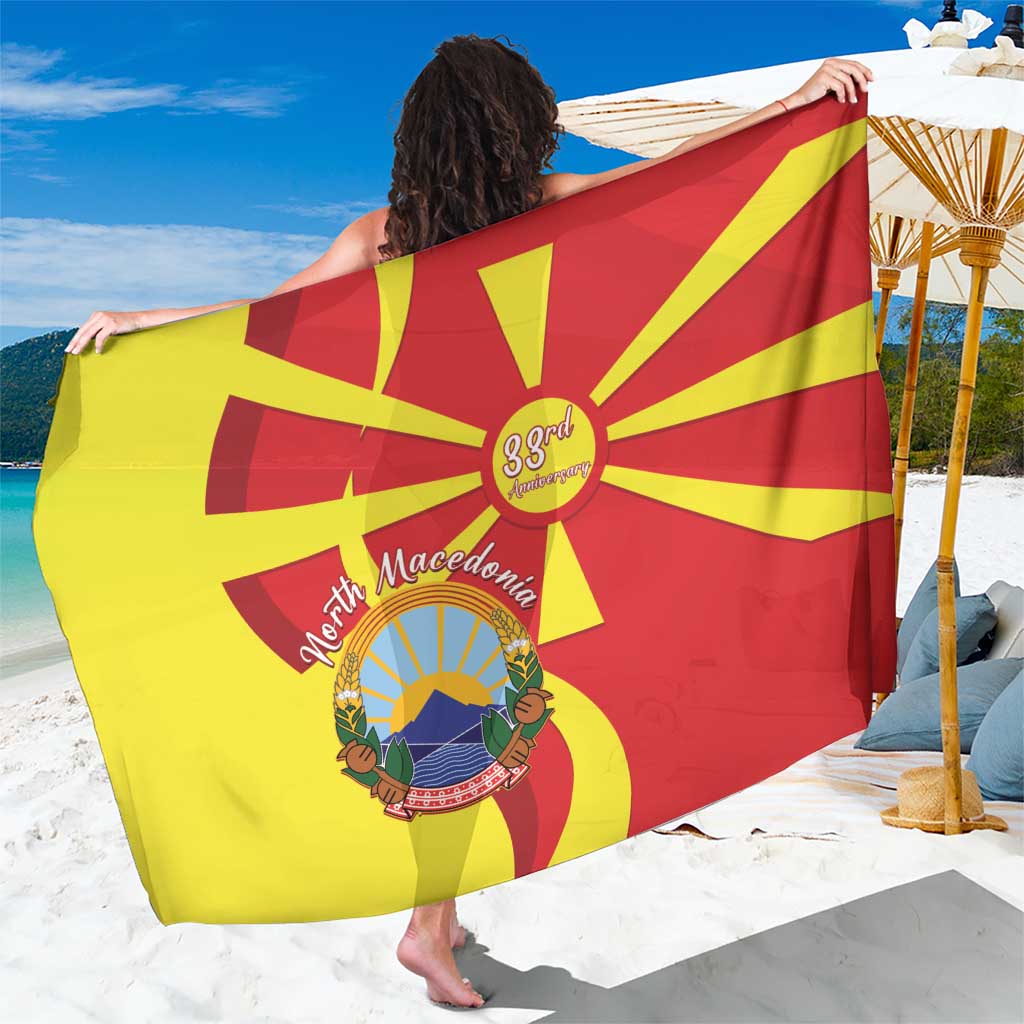 North Macedonia National Day Sarong Happy 33rd Anniversary Flag Style - Wonder Print Shop