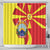 North Macedonia National Day Shower Curtain Happy 33rd Anniversary Flag Style