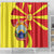 North Macedonia National Day Shower Curtain Happy 33rd Anniversary Flag Style