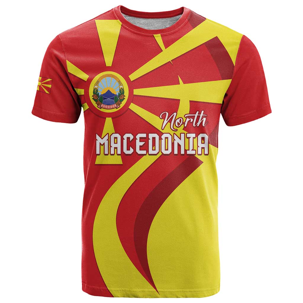 North Macedonia National Day T Shirt Happy 33rd Anniversary Flag Style - Wonder Print Shop