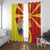 North Macedonia National Day Window Curtain Happy 33rd Anniversary Flag Style - Wonder Print Shop