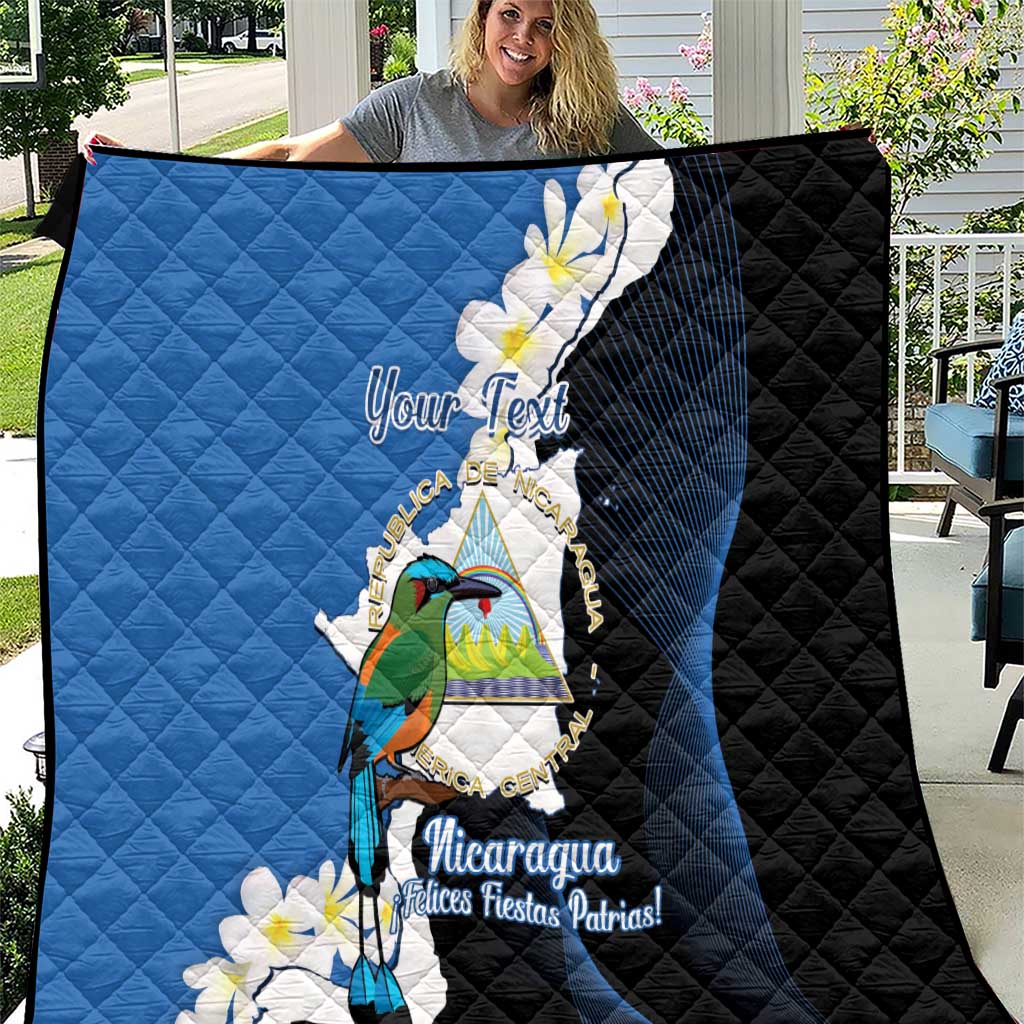 Personalized Nicaragua Independence Day Quilt Nicaraguan Guardabarranco Mix Sacuanjoche Flowers