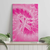 Personalized Breast Cancer Awareness Canvas Wall Art Think Pink Tie Dye Ribbon - Wonder Print Shop