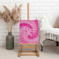 Personalized Breast Cancer Awareness Canvas Wall Art Think Pink Tie Dye Ribbon - Wonder Print Shop