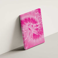 Personalized Breast Cancer Awareness Canvas Wall Art Think Pink Tie Dye Ribbon - Wonder Print Shop