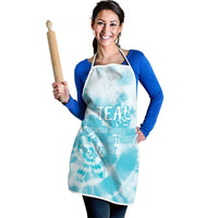 Teal Ribbon Cervical Cancer Awareness Apron Not Going Down Without A Fight Tie Dye - Wonder Print Shop