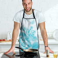 Teal Ribbon Cervical Cancer Awareness Apron Not Going Down Without A Fight Tie Dye - Wonder Print Shop