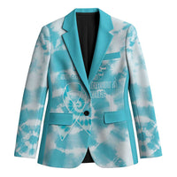 Teal Ribbon Cervical Cancer Awareness Blazer Not Going Down Without A Fight Tie Dye - Wonder Print Shop