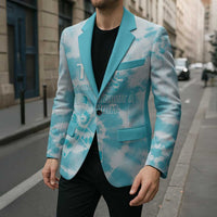 Teal Ribbon Cervical Cancer Awareness Blazer Not Going Down Without A Fight Tie Dye - Wonder Print Shop