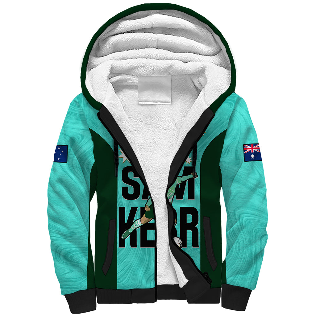 Australia Soccer Sherpa Hoodie Sam Kerr Matildas Proud 2023 World Cup Turquoise - Wonder Print Shop