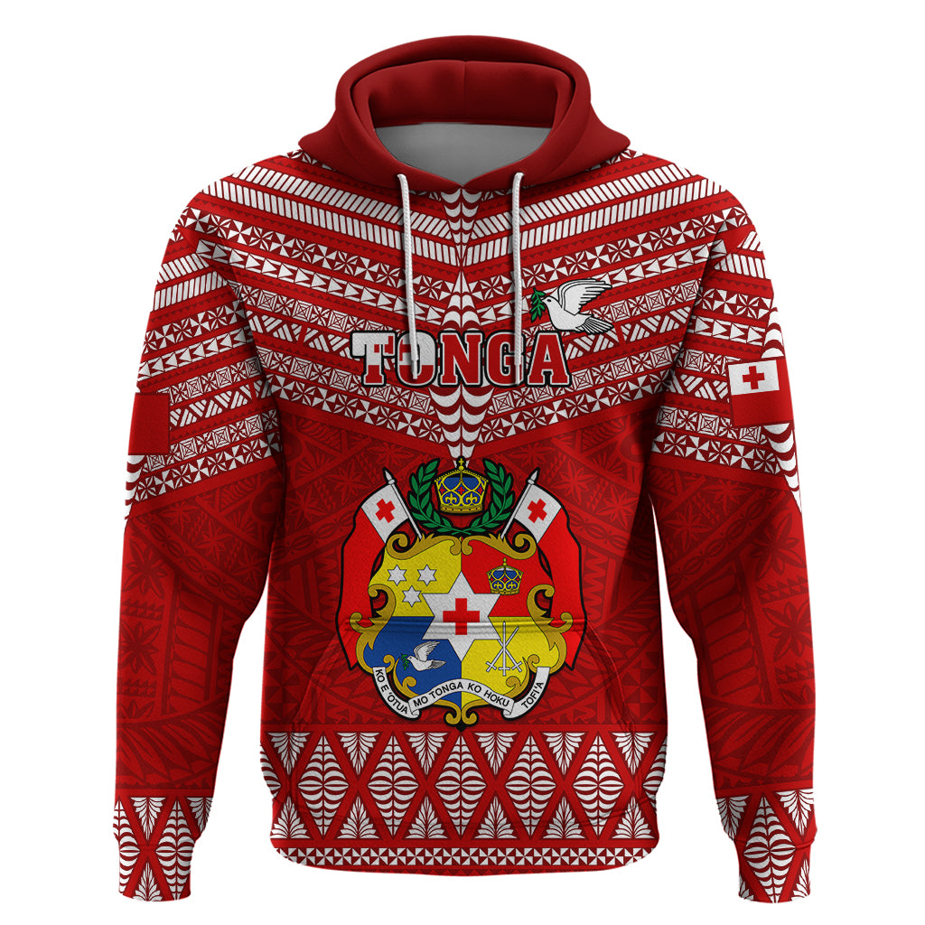 Tonga Rugby Hoodie 2023 World Cup Tongan Kupesi Ngatu Pattern - Wonder Print Shop