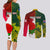 Personalised Australia And England Rugby Couples Matching Long Sleeve Bodycon Dress and Long Sleeve Button Shirts Indigenous Wallabies With Red Roses Sporty Version - Wonder Print Shop