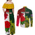 Personalised Australia And England Rugby Couples Matching Off Shoulder Maxi Dress and Long Sleeve Button Shirts Indigenous Wallabies With Red Roses Sporty Version - Wonder Print Shop