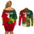 Personalised Australia And England Rugby Couples Matching Off Shoulder Short Dress and Long Sleeve Button Shirts Indigenous Wallabies With Red Roses Sporty Version - Wonder Print Shop