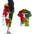 Personalised Australia And England Rugby Couples Matching Off The Shoulder Long Sleeve Dress and Hawaiian Shirt Indigenous Wallabies With Red Roses Sporty Version - Wonder Print Shop