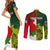 Personalised Australia And England Rugby Couples Matching Short Sleeve Bodycon Dress and Long Sleeve Button Shirts Indigenous Wallabies With Red Roses Sporty Version - Wonder Print Shop