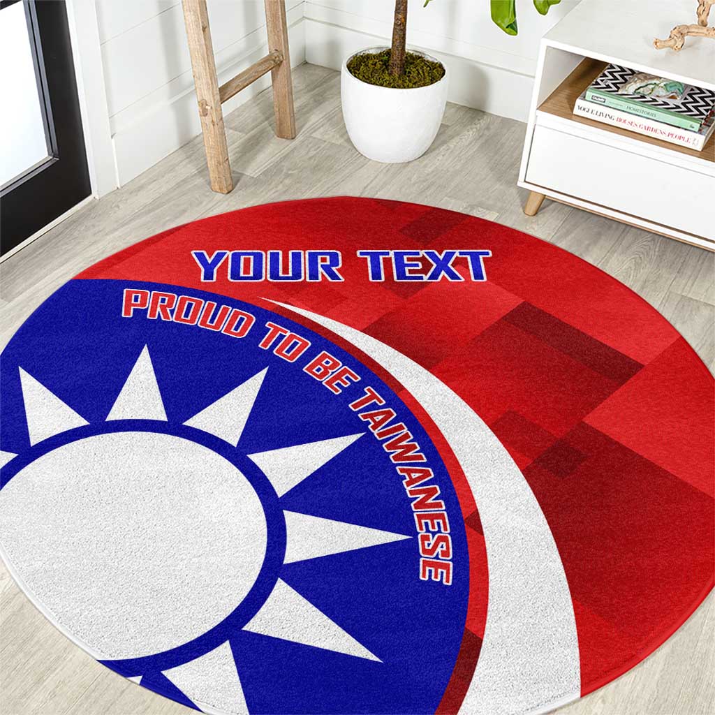 Personalised Taiwan Badminton Round Carpet 2024 Taiwanese Proud Dynamic Style