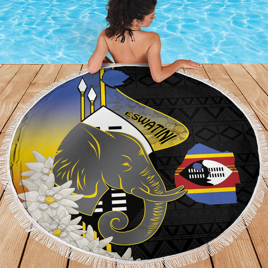 Eswatini Independence Day Beach Blanket Swaziland Nguni Shield African Pattern - Wonder Print Shop