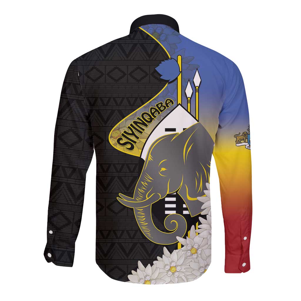 Eswatini Independence Day Long Sleeve Button Shirt Swaziland Nguni Shield African Pattern - Wonder Print Shop