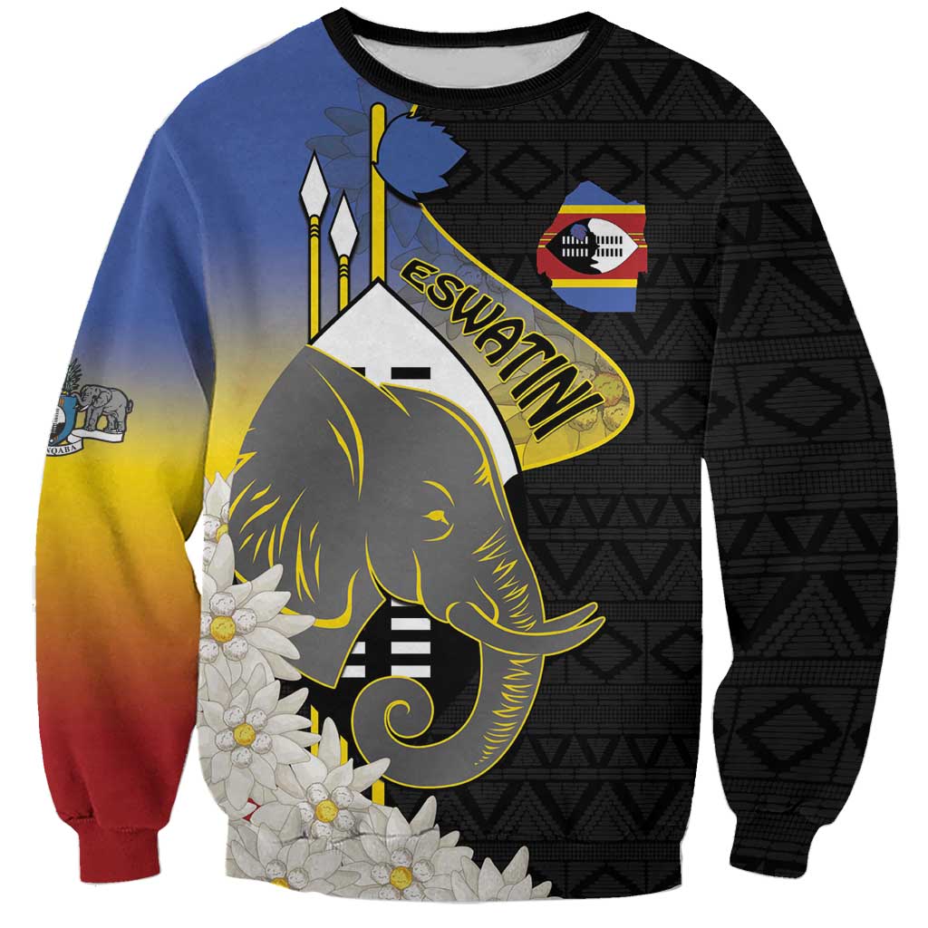 Eswatini Independence Day Sweatshirt Swaziland Nguni Shield African Pattern - Wonder Print Shop