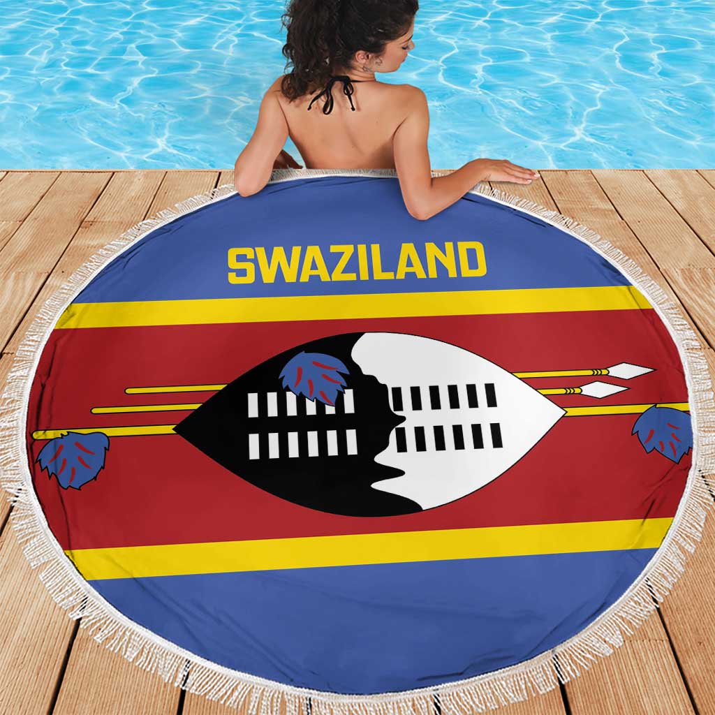 Swaziland Beach Blanket Siyinqaba Eswatini Flag Style - Wonder Print Shop