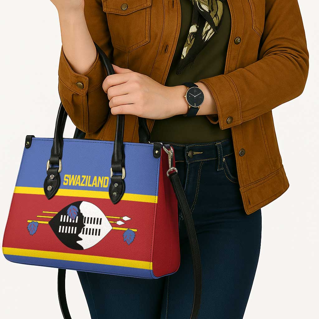 Swaziland Leather Bag Siyinqaba Eswatini Flag Style - Wonder Print Shop