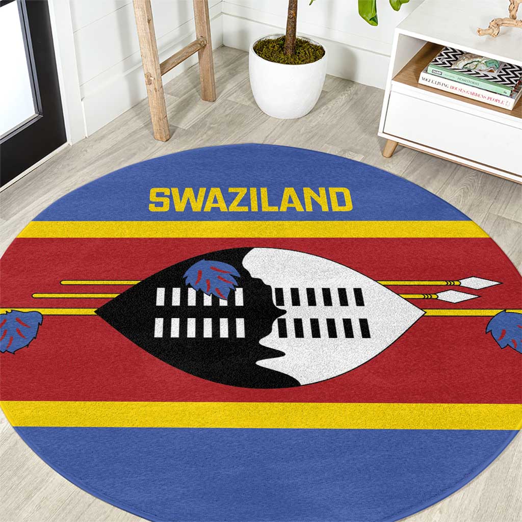Swaziland Round Carpet Siyinqaba Eswatini Flag Style - Wonder Print Shop
