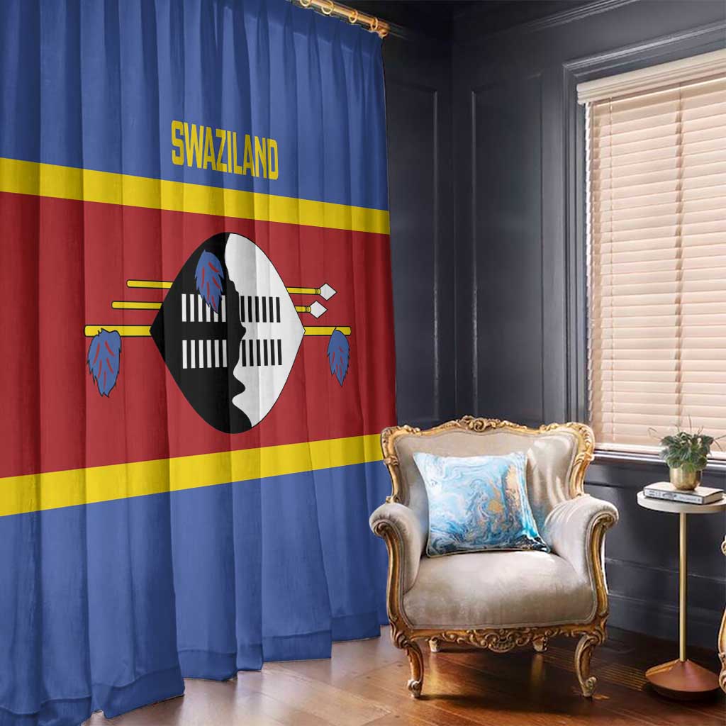 Swaziland Window Curtain Siyinqaba Eswatini Flag Style - Wonder Print Shop