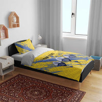 Eswatini Football Custom Bedding Set Sihlangu Semnikati Yellow - Wonder Print Shop