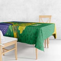 Brazil Independence Day Tablecloth Ordem e Progresso Map With Golden Trumpet - Wonder Print Shop